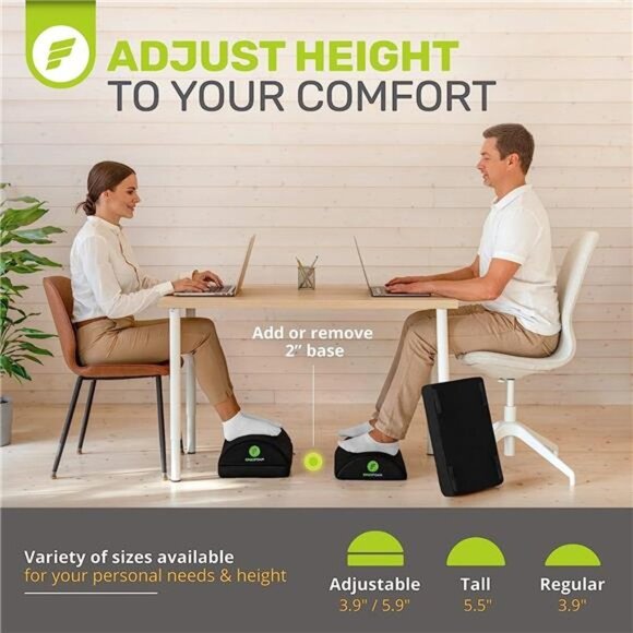 Foot Rest for Under Desk at Work Chiropractor-Endorsed, 2in1 Adjustable Premium - Picture 3 of 5